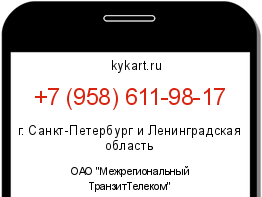 Информация о номере телефона +7 (958) 611-98-17: регион, оператор