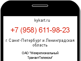 Информация о номере телефона +7 (958) 611-98-23: регион, оператор