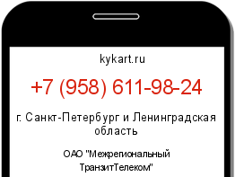 Информация о номере телефона +7 (958) 611-98-24: регион, оператор