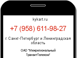 Информация о номере телефона +7 (958) 611-98-27: регион, оператор