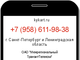 Информация о номере телефона +7 (958) 611-98-38: регион, оператор