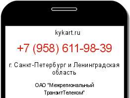 Информация о номере телефона +7 (958) 611-98-39: регион, оператор