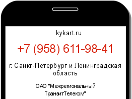 Информация о номере телефона +7 (958) 611-98-41: регион, оператор