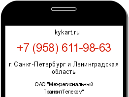 Информация о номере телефона +7 (958) 611-98-63: регион, оператор