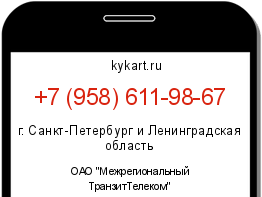 Информация о номере телефона +7 (958) 611-98-67: регион, оператор