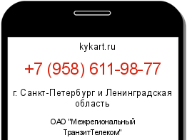 Информация о номере телефона +7 (958) 611-98-77: регион, оператор