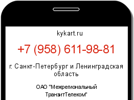 Информация о номере телефона +7 (958) 611-98-81: регион, оператор