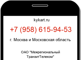 Информация о номере телефона +7 (958) 615-94-53: регион, оператор