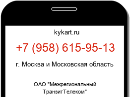 Информация о номере телефона +7 (958) 615-95-13: регион, оператор