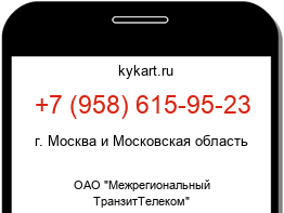 Информация о номере телефона +7 (958) 615-95-23: регион, оператор