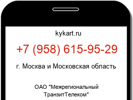 Информация о номере телефона +7 (958) 615-95-29: регион, оператор