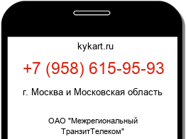 Информация о номере телефона +7 (958) 615-95-93: регион, оператор