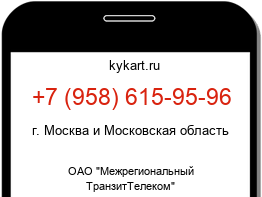 Информация о номере телефона +7 (958) 615-95-96: регион, оператор
