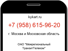 Информация о номере телефона +7 (958) 615-96-20: регион, оператор
