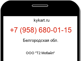 Информация о номере телефона +7 (958) 680-01-15: регион, оператор