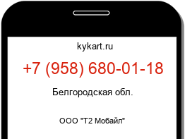 Информация о номере телефона +7 (958) 680-01-18: регион, оператор