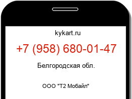 Информация о номере телефона +7 (958) 680-01-47: регион, оператор