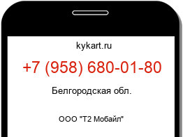 Информация о номере телефона +7 (958) 680-01-80: регион, оператор