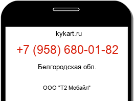 Информация о номере телефона +7 (958) 680-01-82: регион, оператор