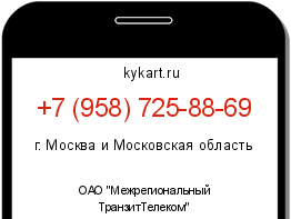Информация о номере телефона +7 (958) 725-88-69: регион, оператор