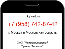 Информация о номере телефона +7 (958) 742-87-42: регион, оператор