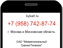 Информация о номере телефона +7 (958) 742-87-74: регион, оператор
