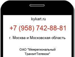 Информация о номере телефона +7 (958) 742-88-81: регион, оператор
