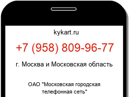 Информация о номере телефона +7 (958) 809-96-77: регион, оператор