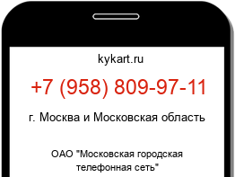 Информация о номере телефона +7 (958) 809-97-11: регион, оператор