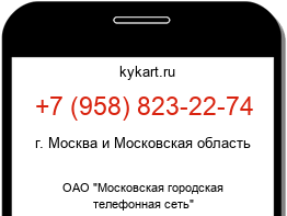 Информация о номере телефона +7 (958) 823-22-74: регион, оператор