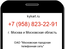Информация о номере телефона +7 (958) 823-22-91: регион, оператор