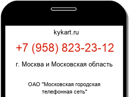 Информация о номере телефона +7 (958) 823-23-12: регион, оператор