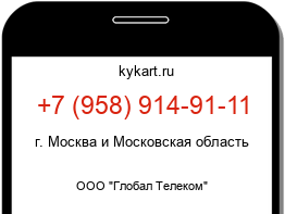 Информация о номере телефона +7 (958) 914-91-11: регион, оператор