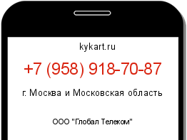 Информация о номере телефона +7 (958) 918-70-87: регион, оператор