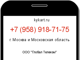 Информация о номере телефона +7 (958) 918-71-75: регион, оператор