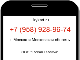 Информация о номере телефона +7 (958) 928-96-74: регион, оператор