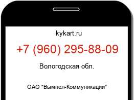 Информация о номере телефона +7 (960) 295-88-09: регион, оператор