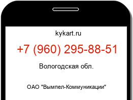 Информация о номере телефона +7 (960) 295-88-51: регион, оператор