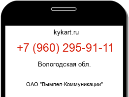 Информация о номере телефона +7 (960) 295-91-11: регион, оператор