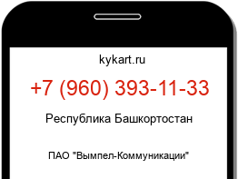 Информация о номере телефона +7 (960) 393-11-33: регион, оператор