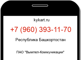 Информация о номере телефона +7 (960) 393-11-70: регион, оператор