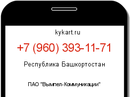 Информация о номере телефона +7 (960) 393-11-71: регион, оператор