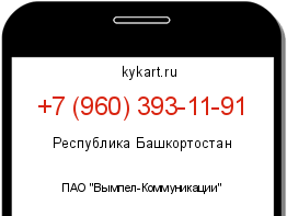 Информация о номере телефона +7 (960) 393-11-91: регион, оператор