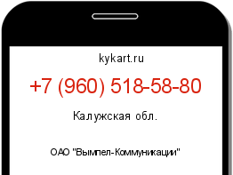Информация о номере телефона +7 (960) 518-58-80: регион, оператор