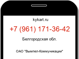Информация о номере телефона +7 (961) 171-36-42: регион, оператор