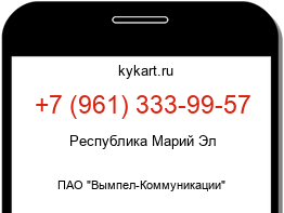 Информация о номере телефона +7 (961) 333-99-57: регион, оператор