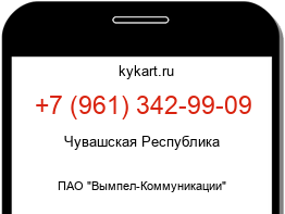 Информация о номере телефона +7 (961) 342-99-09: регион, оператор