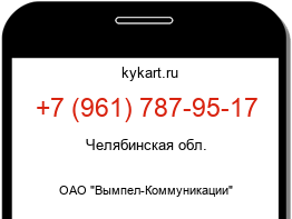 Информация о номере телефона +7 (961) 787-95-17: регион, оператор