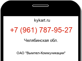 Информация о номере телефона +7 (961) 787-95-27: регион, оператор