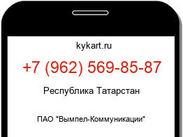 Информация о номере телефона +7 (962) 569-85-87: регион, оператор